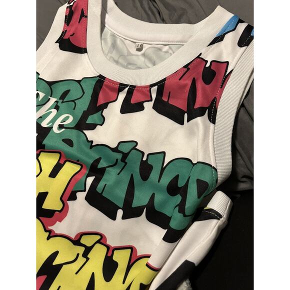 Fresh Prince of Bel-Air Graffiti #14 Will Smith Basketball Jersey Sewn In Number - Picture 4 of 4